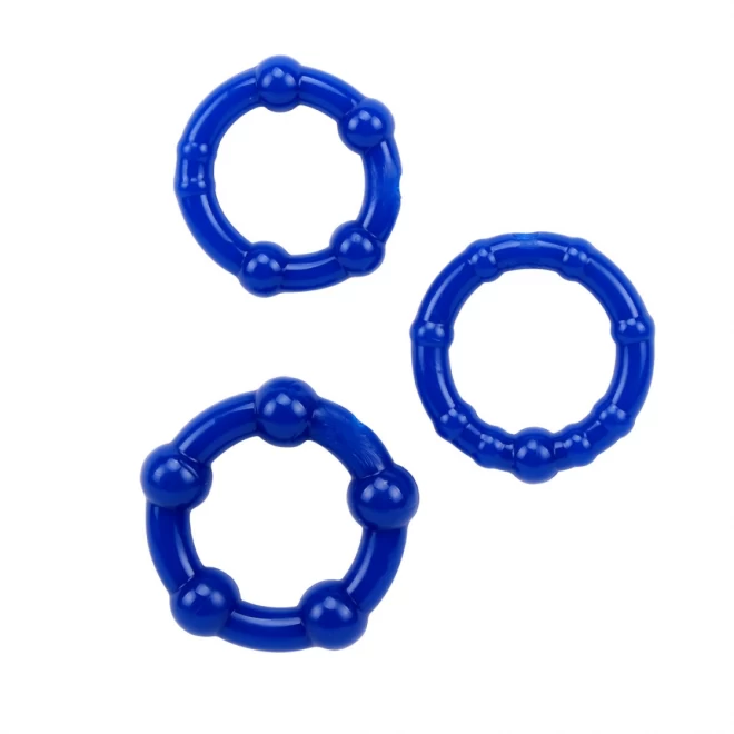 Get Lock Beaded Cock Rings-Blue