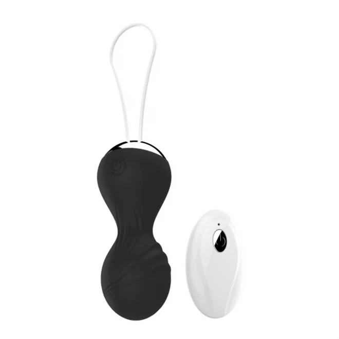 Kulki-Vibrating Silicone Kegel Balls USB 10 Function / Remote control -Black