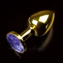 Korek analny z diamentem Jewellery Small Gold Blue