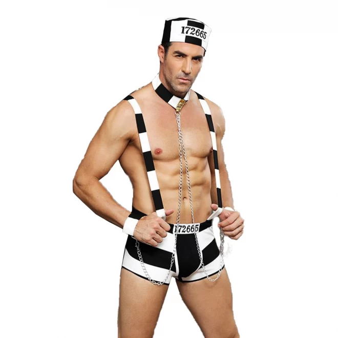 5 Pieces Prisoner Uniform Black/White