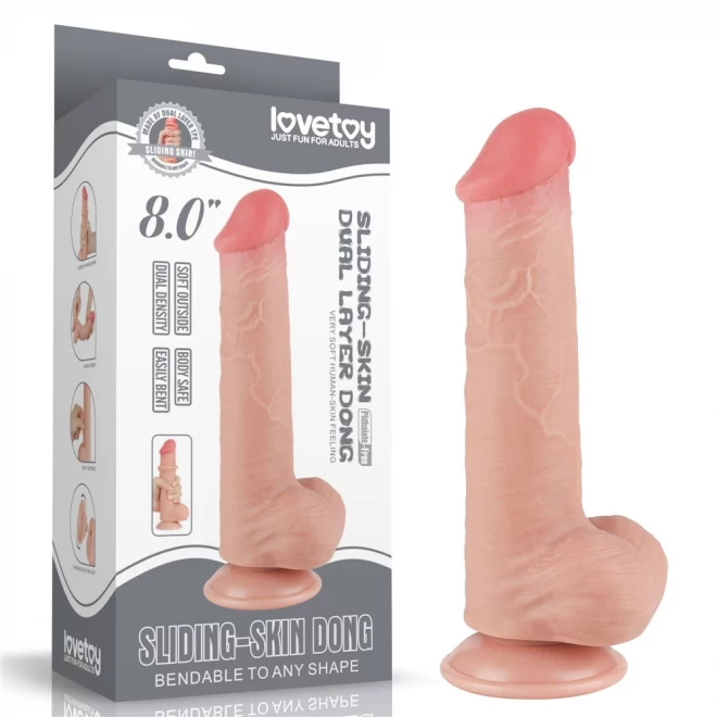 Dildo Sliding Skin Dual Layer Dong Flesh