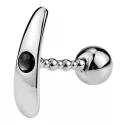 Metal Anal Plug Medium Flexible Crystal Black Rigg