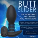 Rim slide - sliding ring silicone butt plug