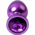 Purple anal plug TOYFA Metal,with a amethyst colored gem
