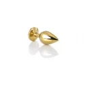 Gold anal plug TOYFA Metal with pink round-shaped gem