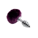 Spiral Pompon Metal Plug Purple