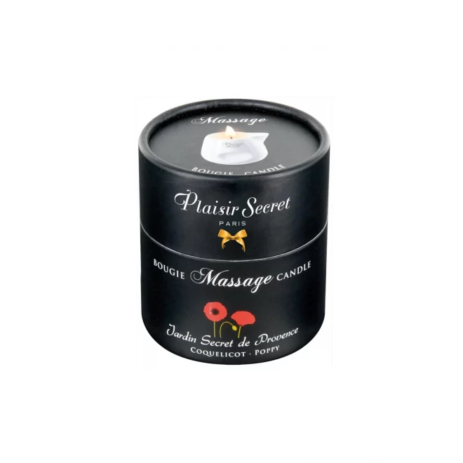 Świeca do masażu o zapachu kwiatu maku Plaisir Secret 80ml