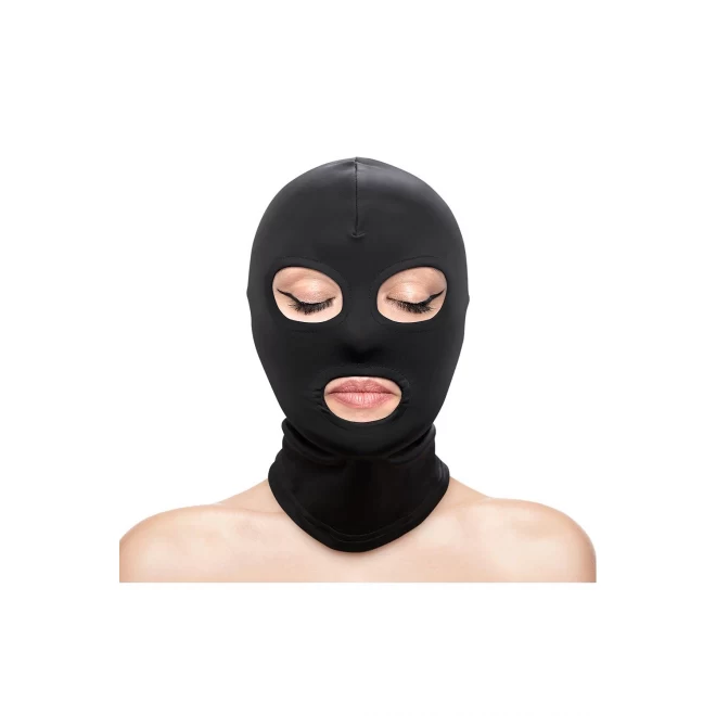 FETISH & FASHION EYES & MOUTH HOOD BLACK