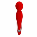 Squishy Head Wand Massager, 7 Functions of Vibration, 5 Levels of Intension, RED
