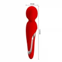 Squishy Head Wand Massager, 7 Functions of Vibration, 5 Levels of Intension, RED