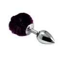 Large Silver Plug+Pompon Purple