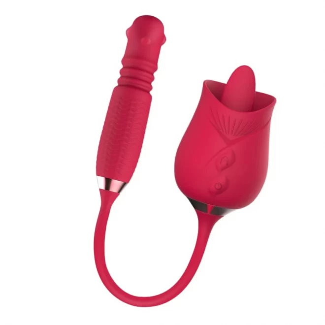 Wielofunkcyjny wibrator ze stymulacją łechtaczki Rouge Velvet - Rose Vibrator