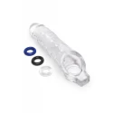 SIZE UP CLEAR VIEW STUDDED PENIS EXTENDER WITH BALL LOOP