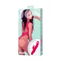 JOS Redli vibrator with moving head, silicone, red, 21 cm