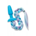 WHIPSMART 4.9 INCH SILICONE PLUG WITH PLAY TAILS RAINBOW TAIL