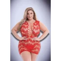 BACI CORSET FRONT LACE MINI DRESS RED, QUEEN