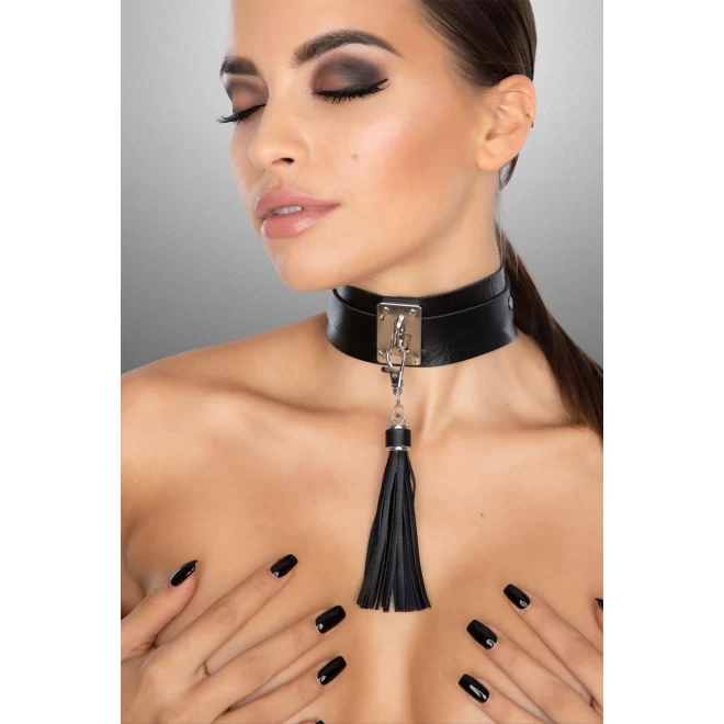 KINKY DIVA TEASING TASSEL COLLAR SILVER