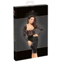 Noir handmade f295 euphoria lace and wetlook midi dress xl