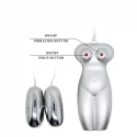 BAILE - Masturbator toy, TPR, double vibrating egg with voice, tighten,shrink 3AAA batteries