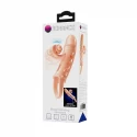 ROMANCE - Penis sleeve, TPE material,vibration, battery LR41*3, Flesh