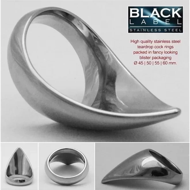 Metalowy pierścień na penisa Teardrop Cock Ring Stainless Steel 55 mm