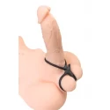 A-TOYS Triple penis ring KRAKEN, silicone, black, 10 cm