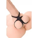 A-TOYS Triple penis ring KRAKEN, silicone, black, 10 cm