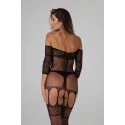 Stunning Suspender-bodystocking Rosa - black