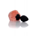 Plug-Jewellery Silicon PLUG - Bunny Tail - Black-Peach