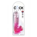 KING COCK CLEAR 6 INCH COCK WITH BALLS PINK