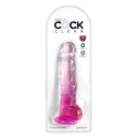 KING COCK CLEAR 8 INCH COCK WITH BALLS PINK
