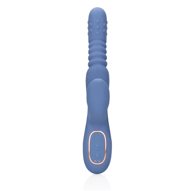 Rotating beads and thrusting rabbit vibrator