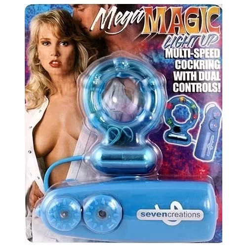 Pierścień uciskowy z wibracjami Mega Magic Light Up