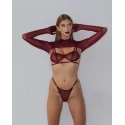 Promees vivien burgundy top xs/s