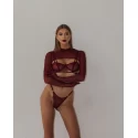 Promees vivien burgundy top xs/s