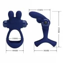 Pretty Love Powerful Vibro Cock Ring Bunny Blue