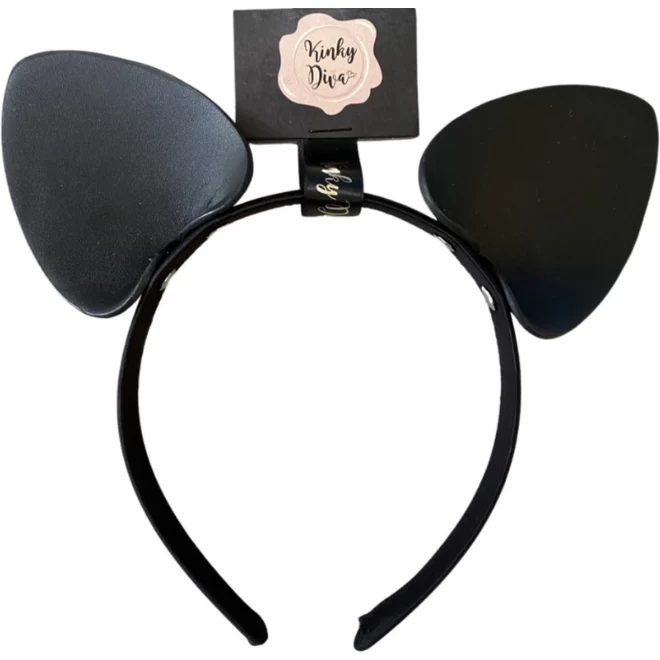 Kocie uszy na opasce Kinky Diva Vegan Leather Cat Ears
