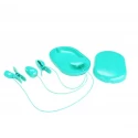 ABS, 3 intensities of electric stimulation, 7 vibration settings, USB rechargeable.
