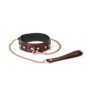 Liebe seele obróżka ze smyczą wine red collar and leash