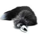 Alive korek analny lisi ogon black & white fox tail s