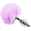 Alive korek analny z ogonkiem metal anal fluffy twist plug lila m