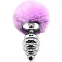 Alive korek analny z ogonkiem metal anal fluffy twist plug lila m