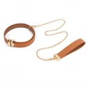 Lockink obróżka ze smyczą collar with leash set brown