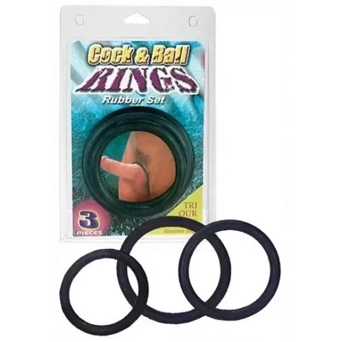 Zestaw trzech pierścieni uciskowych Cock and Ball Rings