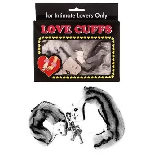 Czarno-białe kajdanki Love Cuffs