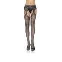 Rajstopy z wycięciami z koronkowym pasem Plus Size Sheer Suspender Hose