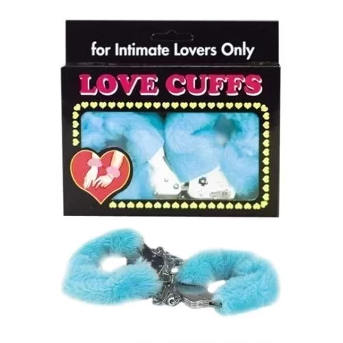 Błękitne kajdanki z futerkiem Love Cuffs