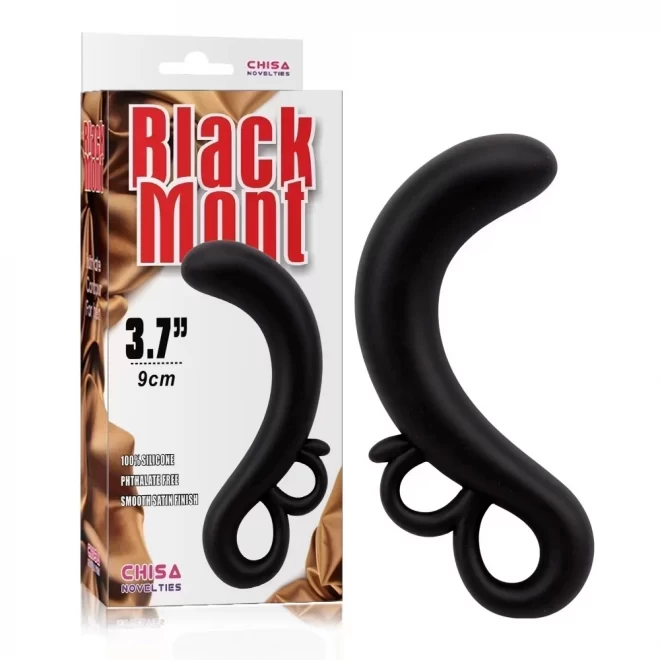 Two-finger g-spot plug black mount black