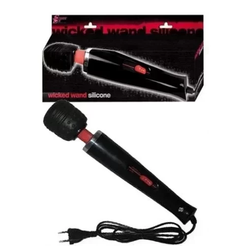 Masażer z ruchomą głowicą pod gniazdko elektryczne 220V, WICKED WAND SILICONE