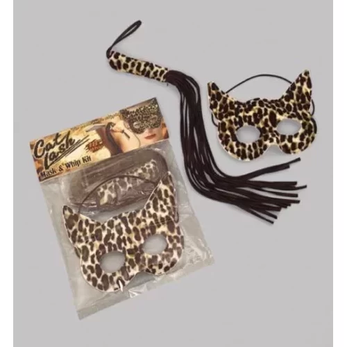 Maska na oczy w panterkę i bat Cat Lash